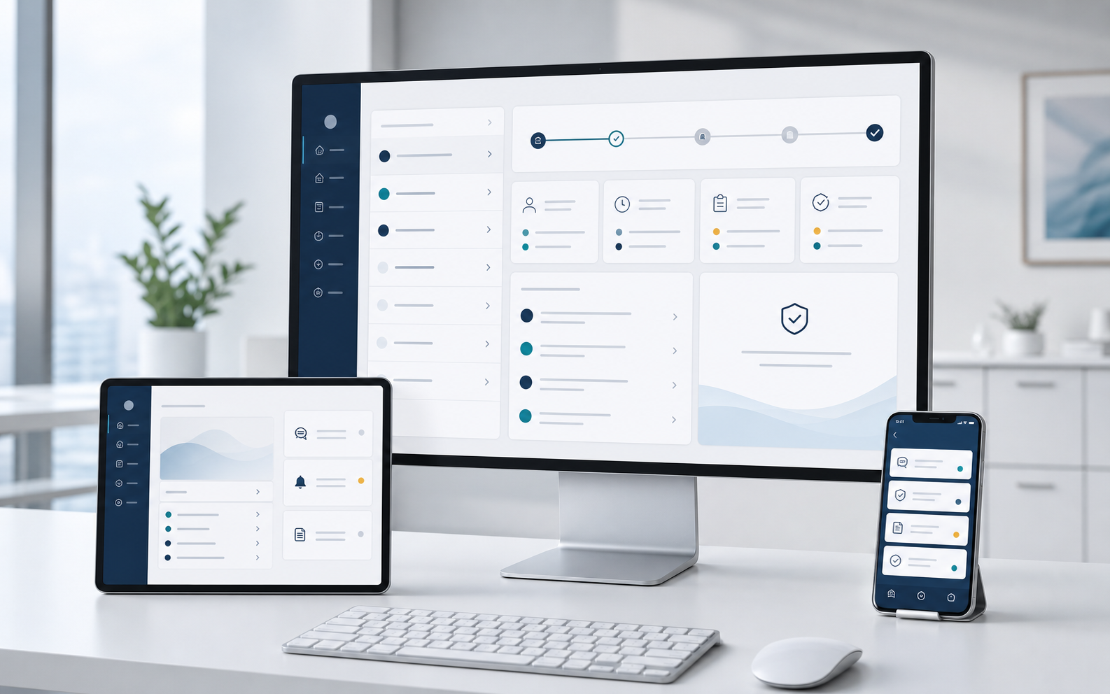 CLINVERUM verbindet Praxisorganisation, Dokumentation und Kommunikation auf Desktop, Tablet und Smartphone.